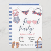 Pool Party Invitation, Pool Party Invite 招待状 (正面/裏面)