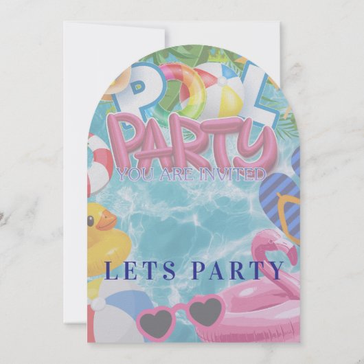 Pool party kids invitation 招待状 (裏面)
