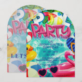 Pool party kids invitation  招待状 (正面/裏面)