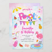 Pool Party | Modern Summer Themed Birthday Party 招待状 (正面/裏面)