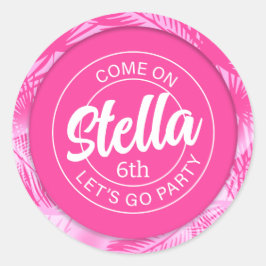 Pool Party Pink Doll ラウンドシール