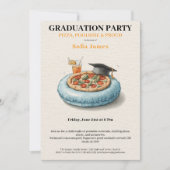 Pool Party Pizza Graduation Celebration Invitation 招待状 (正面)
