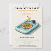 Pool Party Pizza Graduation Celebration Invitation 招待状 (正面)