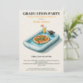 Pool Party Pizza Graduation Celebration Invitation 招待状 (スタンド正面)