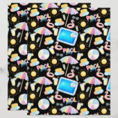 Pool Party Scrapbook Paper in Black (正面/裏面)
