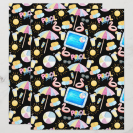 Pool Party Scrapbook Paper in Black