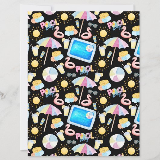 Pool Party Scrapbook Paper in Black (正面)