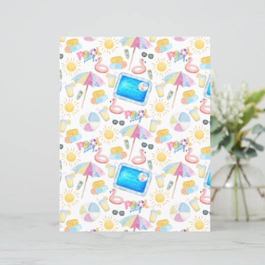 Pool Party Scrapbook Paper in White (スタンド正面)