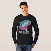 Pool Party  Shark Unicorn Fishing Tシャツ (正面フル)