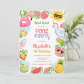 Pool Party Splish Splash Summer Beach Birthday 招待状 (スタンド正面)