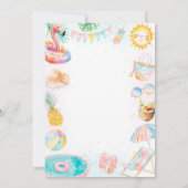 Pool Party Splish Splash Summer Beach Birthday 招待状 (裏面)