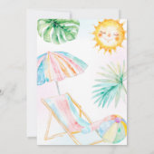 Pool Party Splish Splash Summer Beach Birthday 招待状 (裏面)