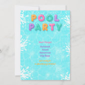 Pool Party Summer Holiday Birthday Invitation 招待状 (裏面)