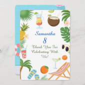 Pool Party Thank You Card - Summer Theme サンキューカード (正面/裏面)