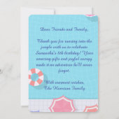 Pool Party Thank You Card - Summer Theme サンキューカード (裏面)