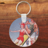 Pool Party Vintage Swimming Summer キーホルダー (正面)