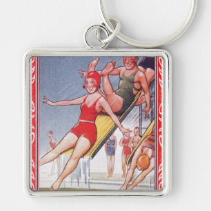 Pool Party Vintage Swimming Summer キーホルダー