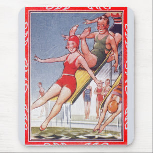 Pool Party Vintage Swimming Summer マウスパッド