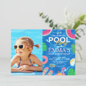Pool Photo Birthday Party 招待状 (スタンド正面)