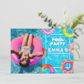 Pool Photo Birthday Party 招待状 (スタンド正面)