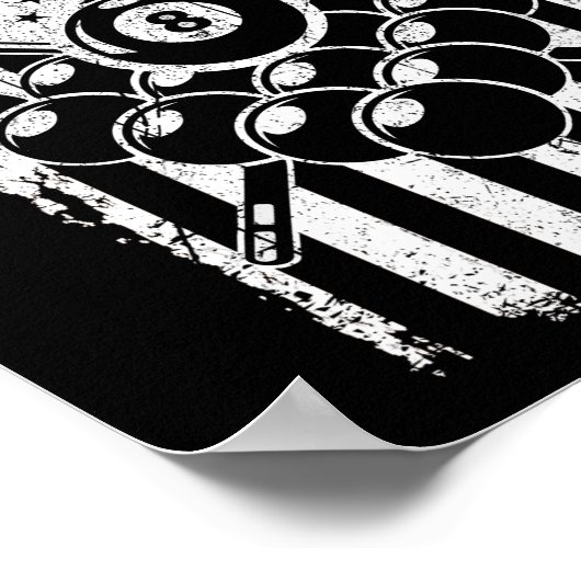 Pool Player American USA Flag Billard ポスター (角)