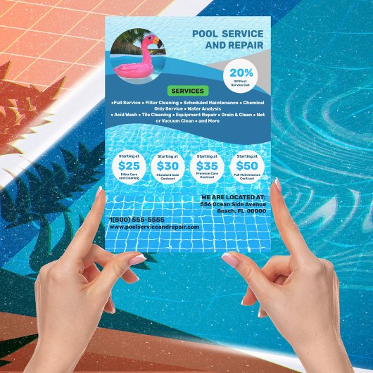 Pool Service and Repair Flyer チラシ