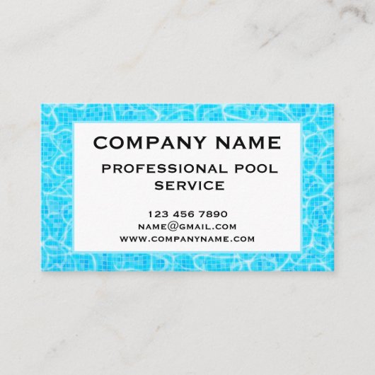 Pool Service Business Card Template 名刺 (正面)