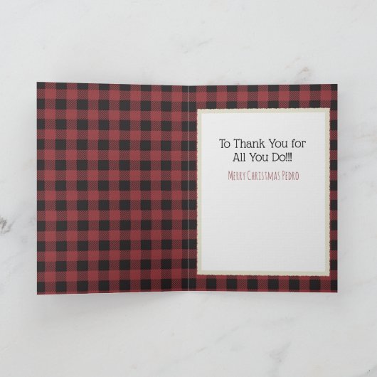 Pool Service Cartoon Merry Christmas from Customer カード (内部)