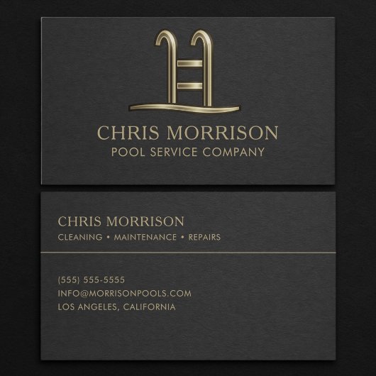 Pool Service Company Business Card 名刺
