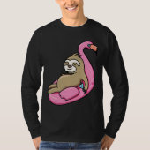 Pool Side Beach Top Cute Sloth Relaxing In Pool Dr Tシャツ (正面)