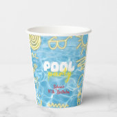 Pool summer neon vibes birthday party 紙コップ (裏面)