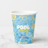 Pool summer neon vibes birthday party 紙コップ (正面)