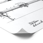 Pool Table 1902 Patent Art – ホワイト紙 ポスター (角)