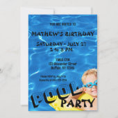 Pool Water Clear Pool Birthday Party Invitation 招待状 (正面)