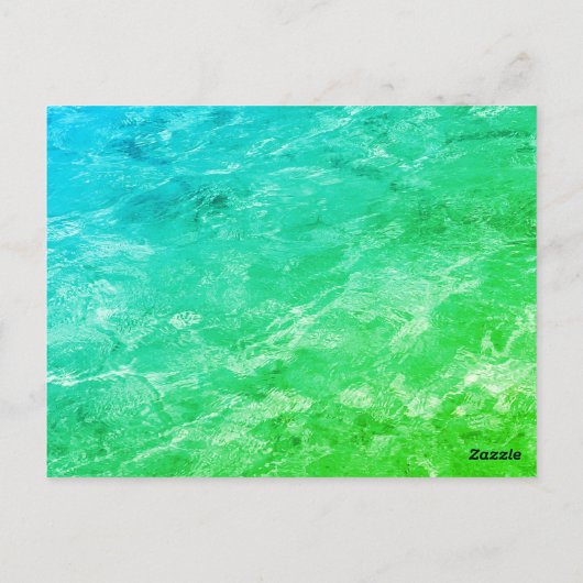 Pool Water Patterns Neon Green Art Abstract Trendy ポストカード (裏面)