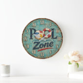 Pool Zone Vintage Poolside Beach House ラージ壁時計 (ホーム)