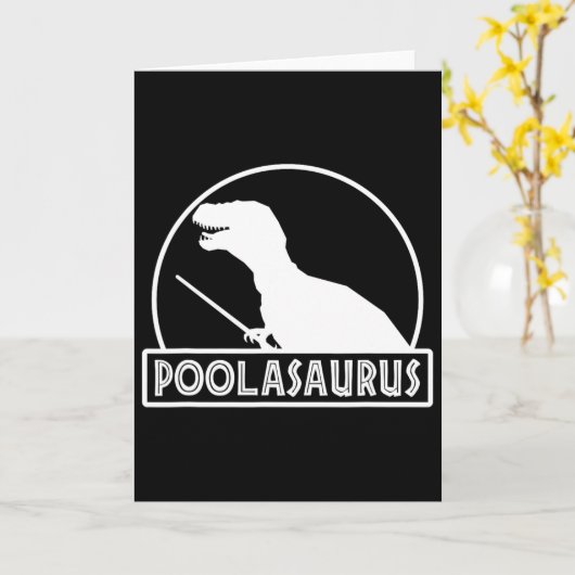 Poolasaurus Billiard Player Dinosaur Snooker Eight カード (黄色い花)