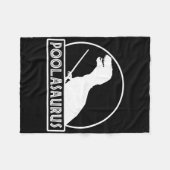 Poolasaurus Billiard Player Dinosaur Snooker Eight フリースブランケット (正面(横))