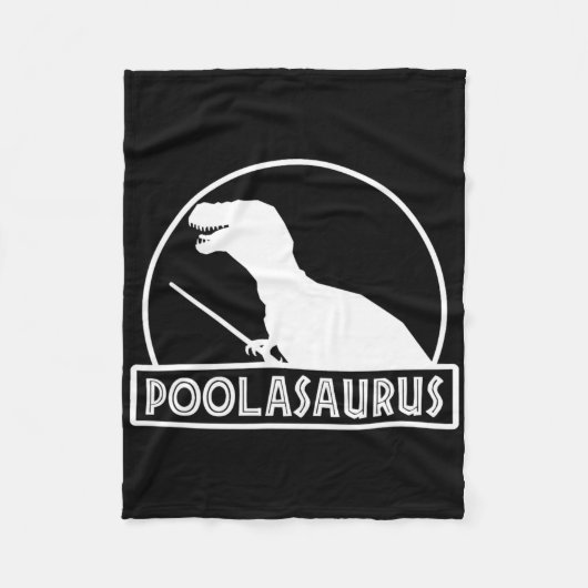 Poolasaurus Billiard Player Dinosaur Snooker Eight フリースブランケット (正面)