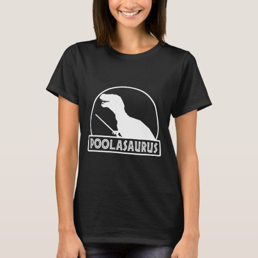 Poolasaurus Billiard Player Dinosaur Snooker Eight Tシャツ (正面)