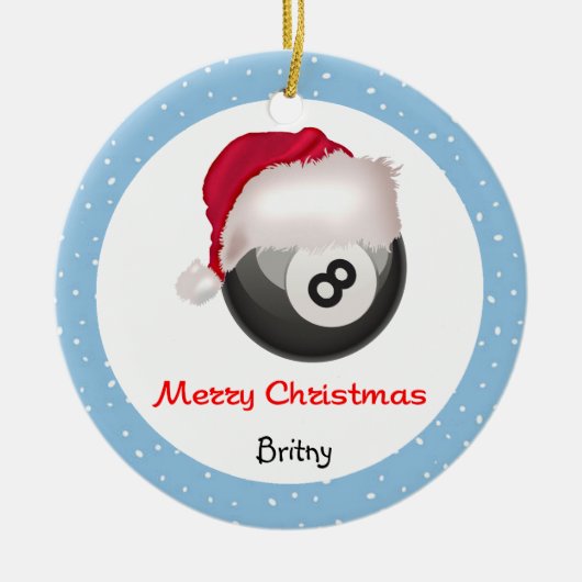 PoolChick Mery Crismas Santaball Personalized セラミックオーナメント (正面)