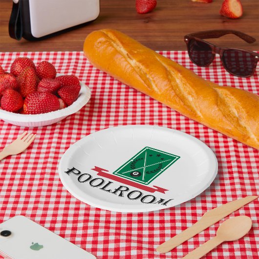 Poolroom Billiards Classic 8 Ball ペーパープレート