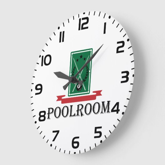 Poolroom Billiards Classic 8 Ball ラージ壁時計 (傾斜)