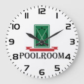 Poolroom Billiards Classic 8 Ball ラージ壁時計 (正面)
