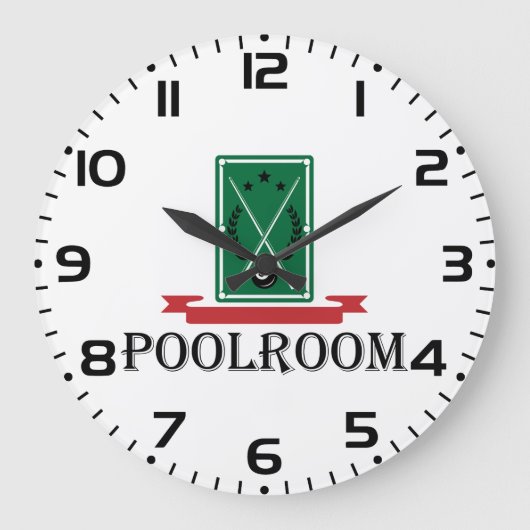 Poolroom Billiards Classic 8 Ball ラージ壁時計 (正面)
