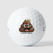Poop Emoji Funny Golf Ball – Funny King of Poop ゴルフボール (正面)