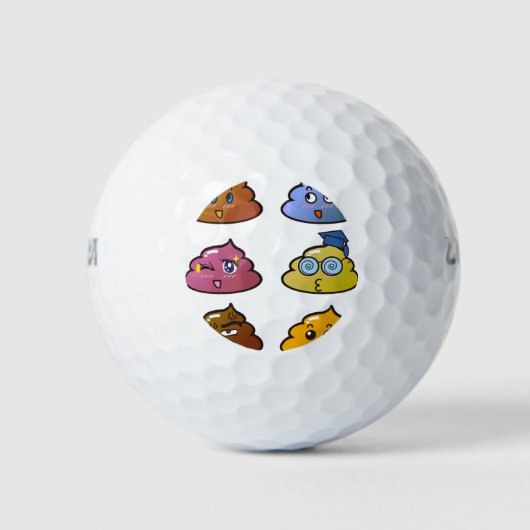 Poop, emoji, golf, ball ⛳ ゴルフボール (正面)