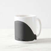 Poopedのブタのかわいく黒いダークグレーのモルモット コーヒーマグカップ (正面右)