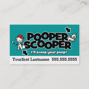 Pooper Scooper.Pet廃棄物の除去。カスタム文字/色 名刺