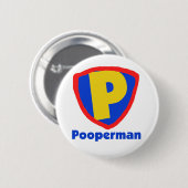 Pooperman 缶バッジ (正面&裏面)